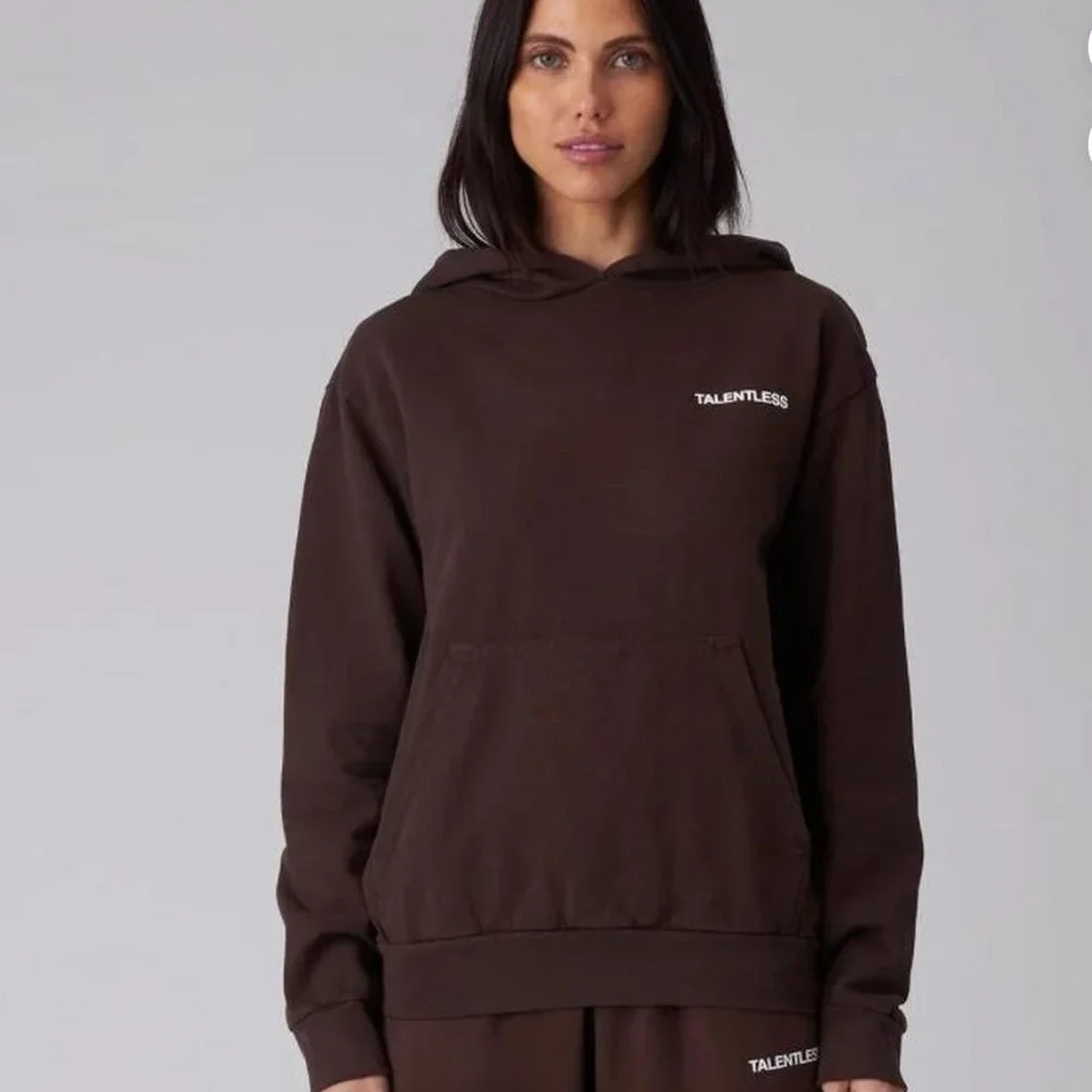 Talentless Oversized Lightweight Brown Hoodie - Picture 2 of 4